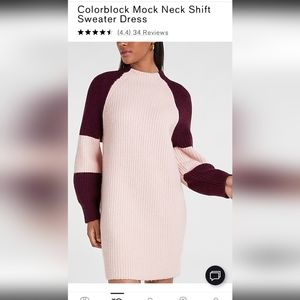 Express Mock Neck Colorblock Sweater Dress NWOT